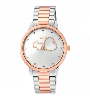 Tous Reloj Tous Bear Time bicolor de acero/IP rosado 900350315 900350315 Tous