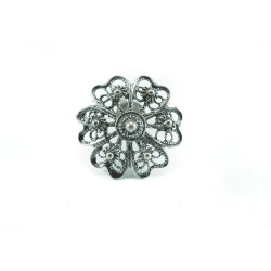 Pendiente flor Botón Charro Plata de Ley F35/P | 29,88 € | Joyería Flores