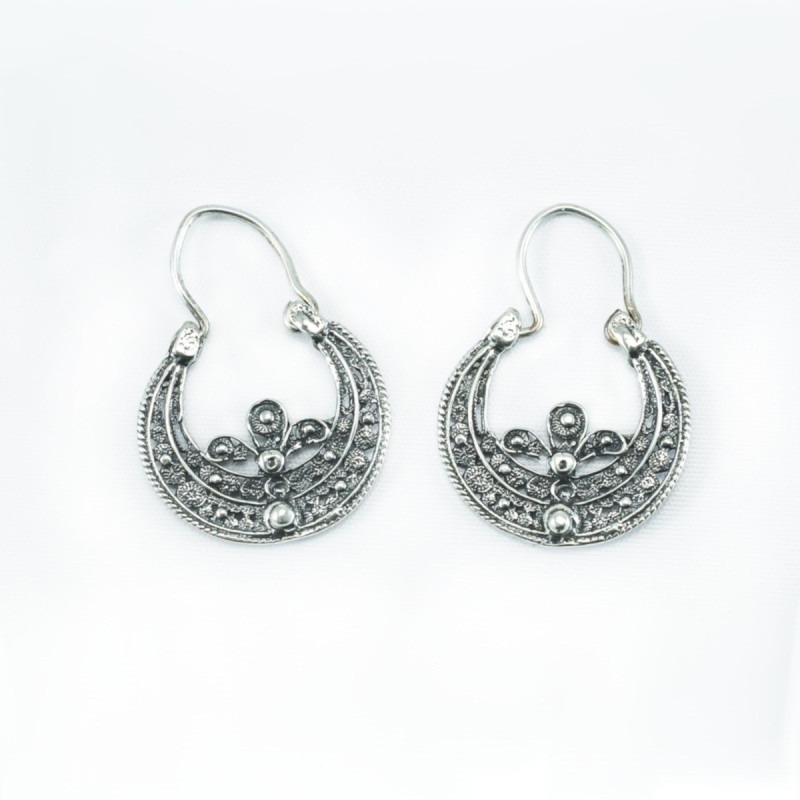 Argollas Filigrana Botón Charro Plata A/2 | 14,88 € | Joyería Flores