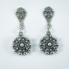 Pendientes largos botón charro plata FIA008-N | 37,38 € | Joyería Flores
