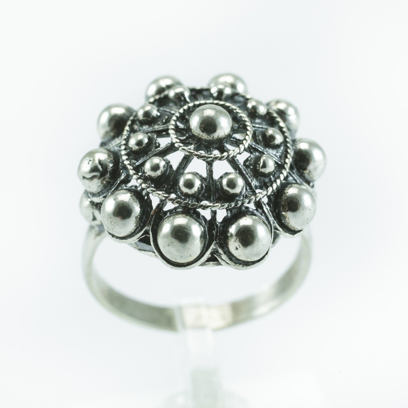 Anillo Botón Charro en Plata BC010-N | 33,12 € | Joyería Flores