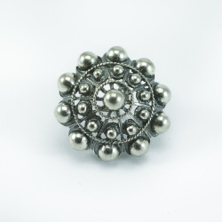 Anillo Botón Charro en Plata BC010-N | 33,12 € | Joyería Flores
