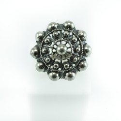 Anillo Botón Charro en Plata BC010-N | 33,12 € | Joyería Flores