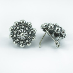 Pendientes botón charro en plata 005-D/OMEGA | 42,44 € | Joyería Flores