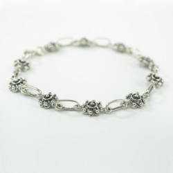 Pulsera botón charro en plata de ley 001-10 | 51,13 € | Joyería Flores