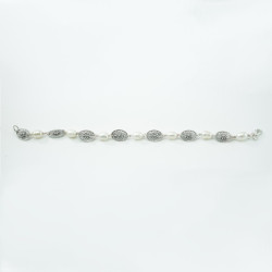 Pulsera botón charro perlas plata de ley F26P | 44,87 € | Joyería Flores