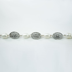 Pulsera botón charro perlas plata de ley F26P | 44,87 € | Joyería Flores