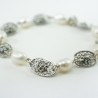 Pulsera botón charro perlas plata de ley F26P | 44,87 € | Joyería Flores