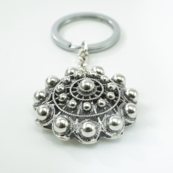 Llavero botón Charro Forrado en plata de ley 312 | 101,88 € | Joyería Flores