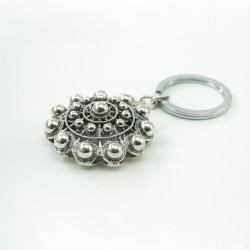 Llavero botón Charro Forrado en plata de ley 312 | 101,88 € | Joyería Flores