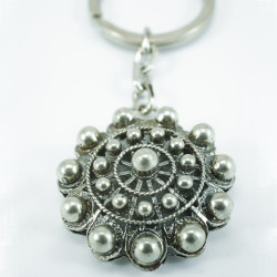 Llavero Botón Charro Forrado Plata de Ley 012/311 | 79,38 € | Joyería Flores