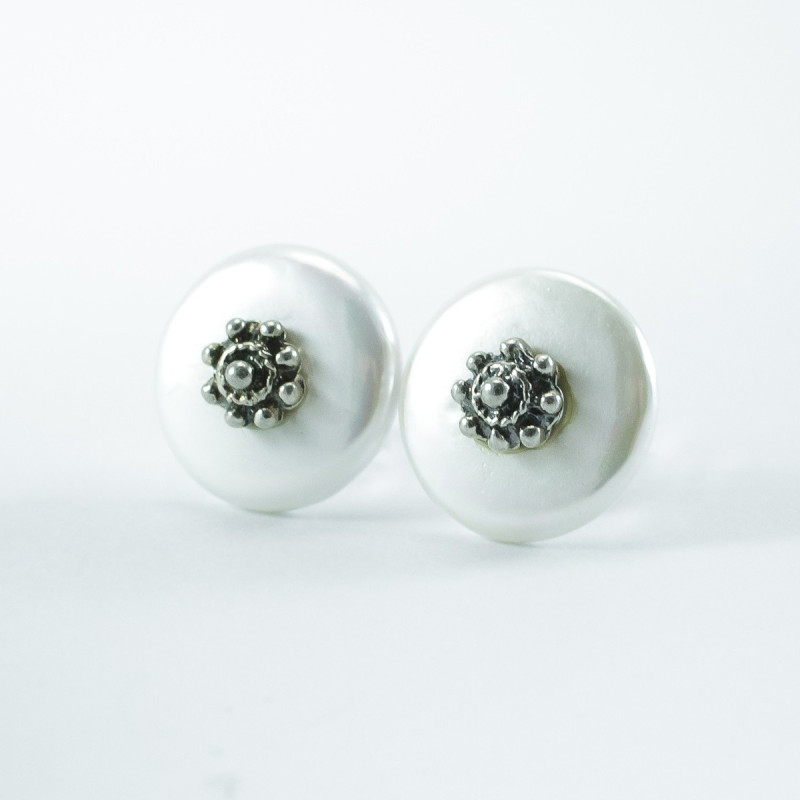 Pendientes Botón Charro en Plata de Ley 00-P.DISCO | 13,13 € | Joyería Flores