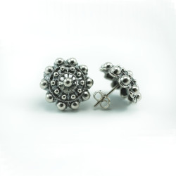 Pendientes Botón Charro en Plata de ley 008-N/P | 21,13 € | Joyería Flores