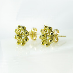 Pendientes botón charro Oro de ley 311-8 | 506,88 € | Joyería Flores