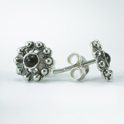 Pendientes botón charro Negra Plata F79/NEGRO | 9,88 € | Joyería Flores