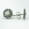 Pendientes perla botón charro plata F79/PERLA | 9,88 € | Joyería Flores