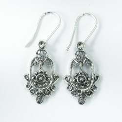 Pendientes filigrana botón charro plata HP157 | 18,13 € | Joyería Flores