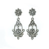 Pendientes filigrana botón charro plata 02-157 | 23,13 € | Joyería Flores