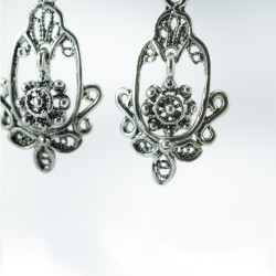 Pendientes filigrana botón charro plata 02-157 | 23,13 € | Joyería Flores