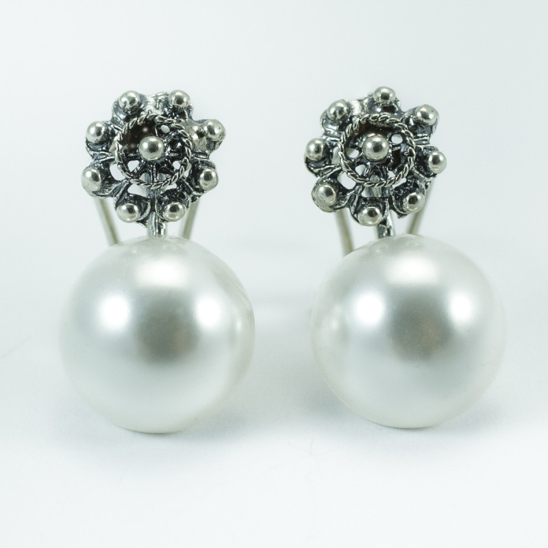 Pendientes perla botón charro plata SHELL/2A | 24,88 € | Joyería Flores Pendientes perla botón charro plata SHELL/2A | 24,88 € | Joyería Flores