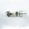 Pendientes perla botón charro plata de ley 00P | 4,87 € | Joyería Flores