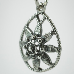 Colgante Flor Botón Charro en Plata de ley TF-61 | 8,13 € | Joyería Flores