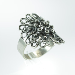 Anillo filigrana botón charro Plata de ley BC141-S | 30,63 € | Joyería Flores