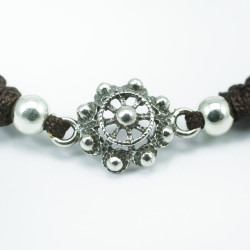 Pulsera Botón Charro Macrame Marrón S1217-M | 11,19 € | Joyería Flores