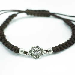 Pulsera Botón Charro Macrame Marrón S1217-M | 11,19 € | Joyería Flores