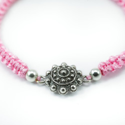 Pulsera Botón Charro macrame Rosa S1219-R | 14,94 € | Joyería Flores