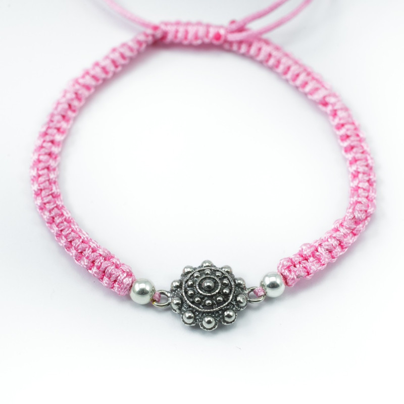 Pulsera Botón Charro macrame Rosa S1219-R | 14,94 € | Joyería Flores