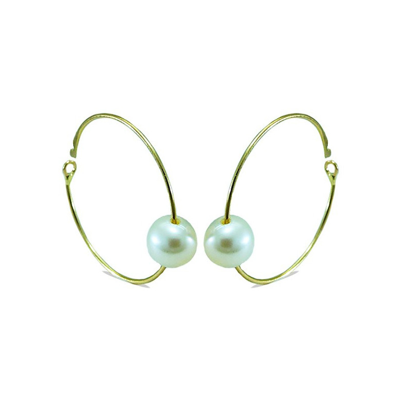 Aros Oro de ley con Perla Cultivada 3927 | 178,90 € | Joyería Flores