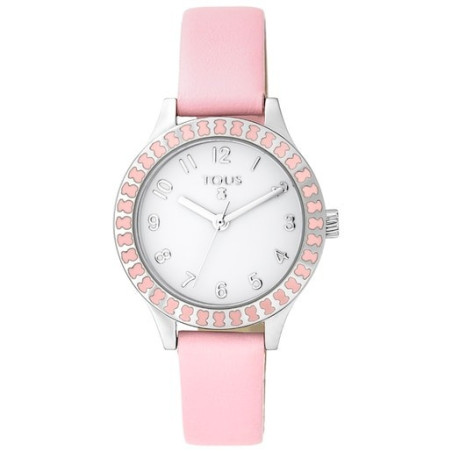 Tous Reloj Straight Kids de acero y bisel de osos con correa de piel rosa 000351425 000351425 Tous Tous Reloj Straight Kids de acero y bisel de osos con correa de piel rosa 000351425 000351425 Tous