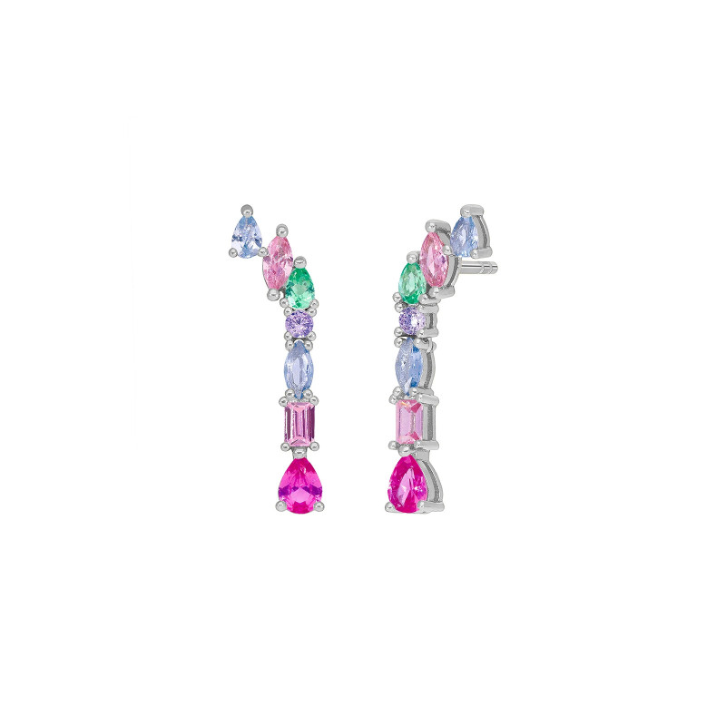 Pendientes Marea Plata Circonitas D02501/AF | 33,90 € | Joyería Flores