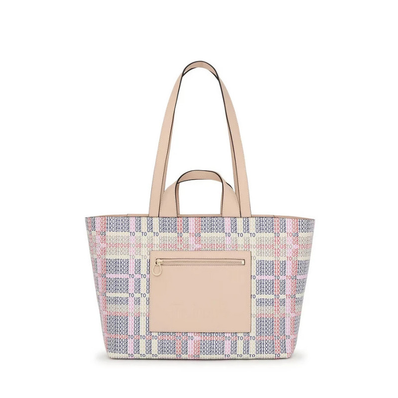 Capazo mediano beige rojo TOUS Cecilia 395901008 | 169,00 € | Joyería Flores
