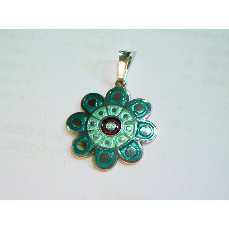 Colgante Botón Charro Esmalte Turquesa S1672-T | 34,94 € | Joyería Flores