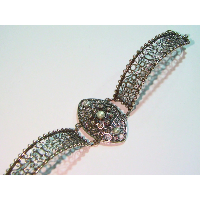 Pulsera Botón Charro Oval Perlas Plata Chapada S1466-CH | 126,19 € | Joyería Flores Pulsera Botón Charro Oval Perlas Plata Chapada S1466-CH | 126,19 € | Joyería Flores