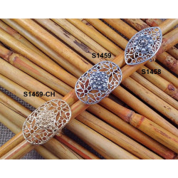 Sortija Botón Charro Oval Plata Chapada S1458-CH | 58,69 € | Joyería Flores