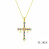 Collar Cruz Circonitas Plata Dorada 2031287/Y | 34,00 € | Joyería Flores