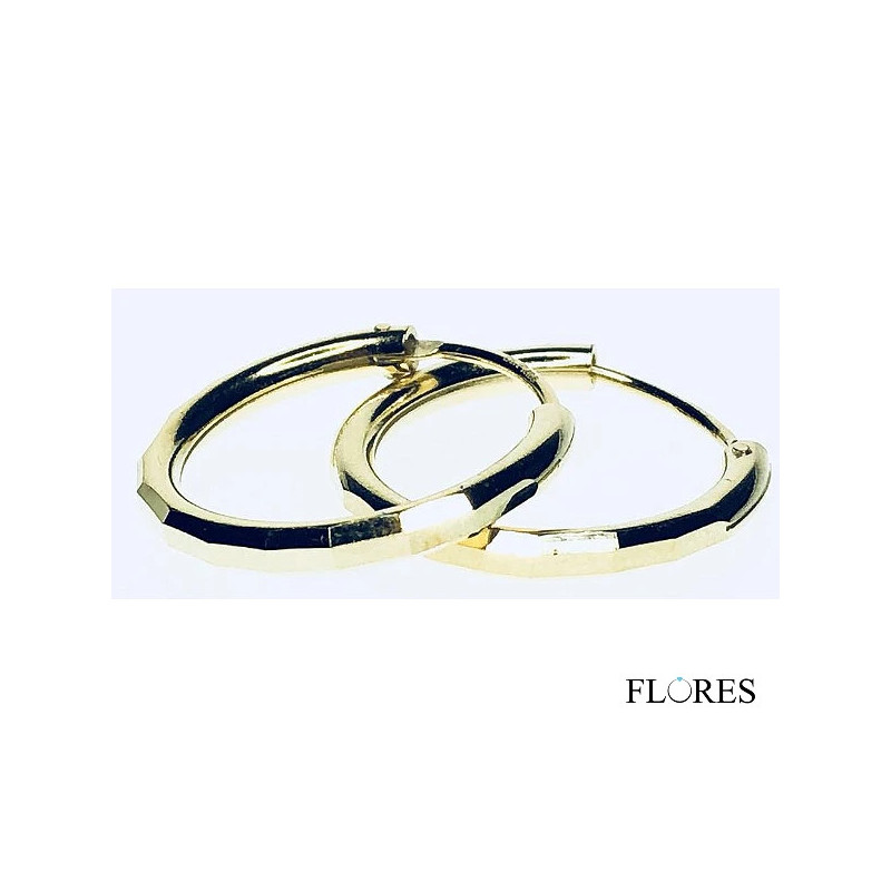 Aros Plata Dorados Tallados 50mm 2140083/50 | 26,00 € | Joyería Flores