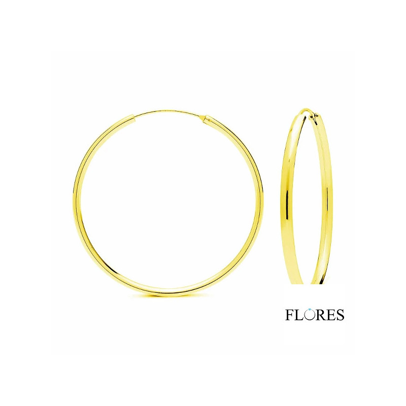 Aros Plata Dorados Lisos 45mm 2140225/45 | 22,00 € | Joyería Flores