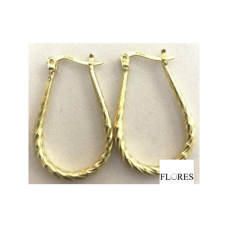 Aros Plata Dorados Ovalados 40mm 2140460/40 | 24,00 € | Joyería Flores