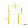 Aros Plata Dorado Cruz 2140465/Y | 19,00 € | Joyería Flores
