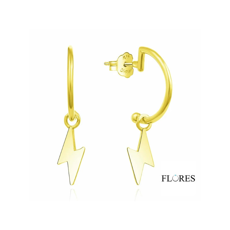 Aros Plata Rayo Dorados 2140509/Y | 19,00 € | Joyería Flores