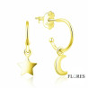 Aros Plata Estrella y Luna Dorados 2140562/Y | 19,00 € | Joyería Flores