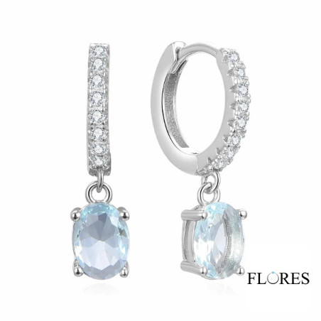Pendientes Aros Plata Circonitas Color Agua Marina 2140604 2140604 Di Plata Pendientes Aros Plata Circonitas Color Agua Marina 2140604 2140604 Di Plata