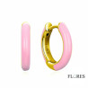 Aros Plata Dorados Esmalte Rosa 2140618/R | 30,00 € | Joyería Flores