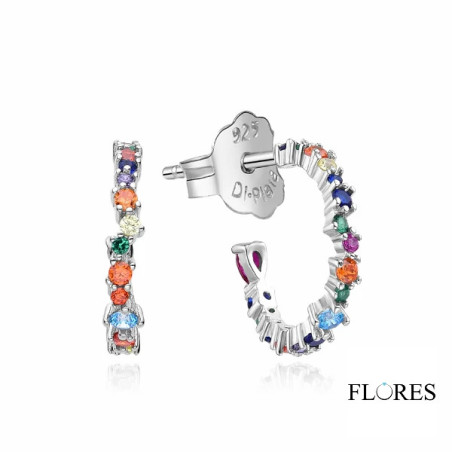 Pendientes Aros Plata Circonitas Colores 2140650 2140650 Di Plata Pendientes Aros Plata Circonitas Colores 2140650 2140650 Di Plata