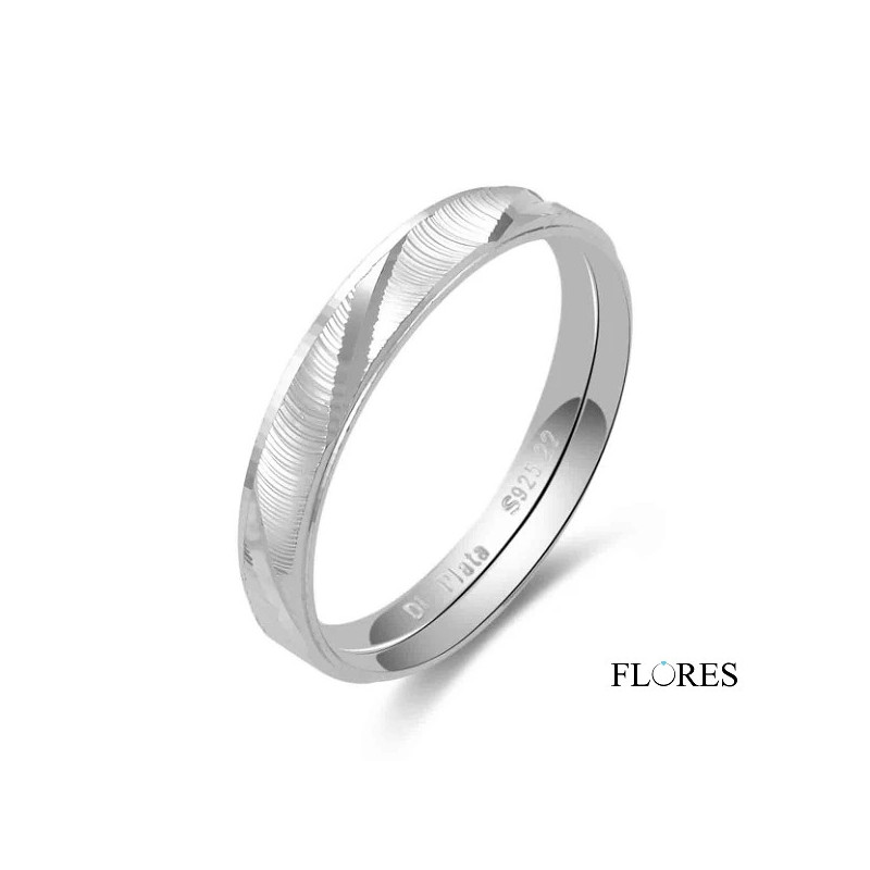 Alianza Plata 4mm Caña Tallada 2260005/8 | 18,00 € | Joyería Flores