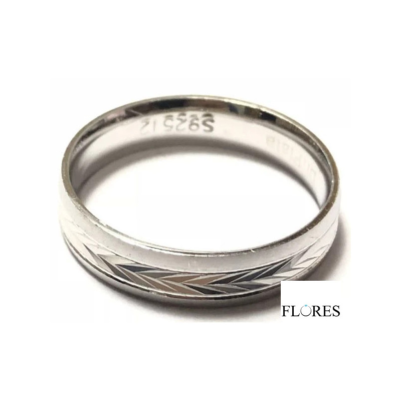 Alianza Plata 4mm Tallada 2260012/12 | 14,00 € | Joyería Flores